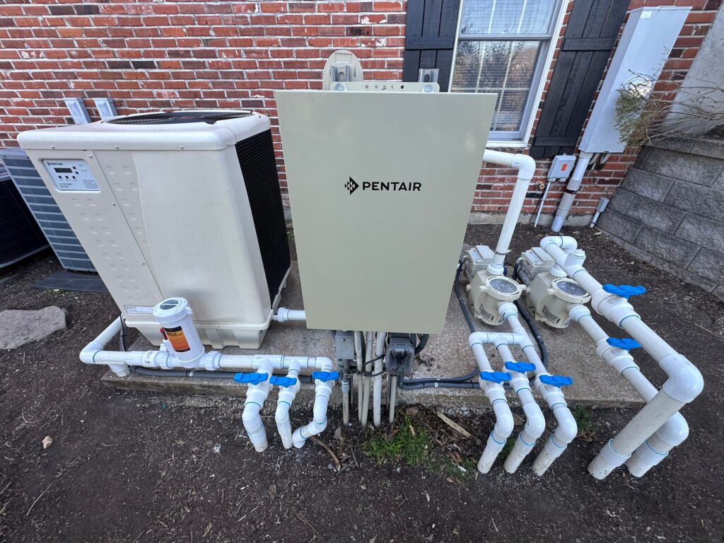 Pentair pool equipment system supporting professional pool maintenance, filtration, and repair services.